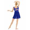 Sxiwei Womens Gymnastics Cutout Stretch Shapely Soft Leotard Asymmetric Xs Leotard Comfortable Royal Blue Small view 2