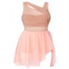 Sxiwei Womens Gymnastics Cutout Stretch Shapely Soft Leotard Asymmetric Xs Leotard Comfortable Orange Pink 3X-Large view 3