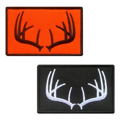 Antrix 2 Pieces Tactical Wildlife Antlers Hunting Patch | Hook and Loop Embroidered Military Antlers Patch | Used for Hats, Backpack, Vest, Coat,Uniform, Dog Harness,Team Activity Clothes