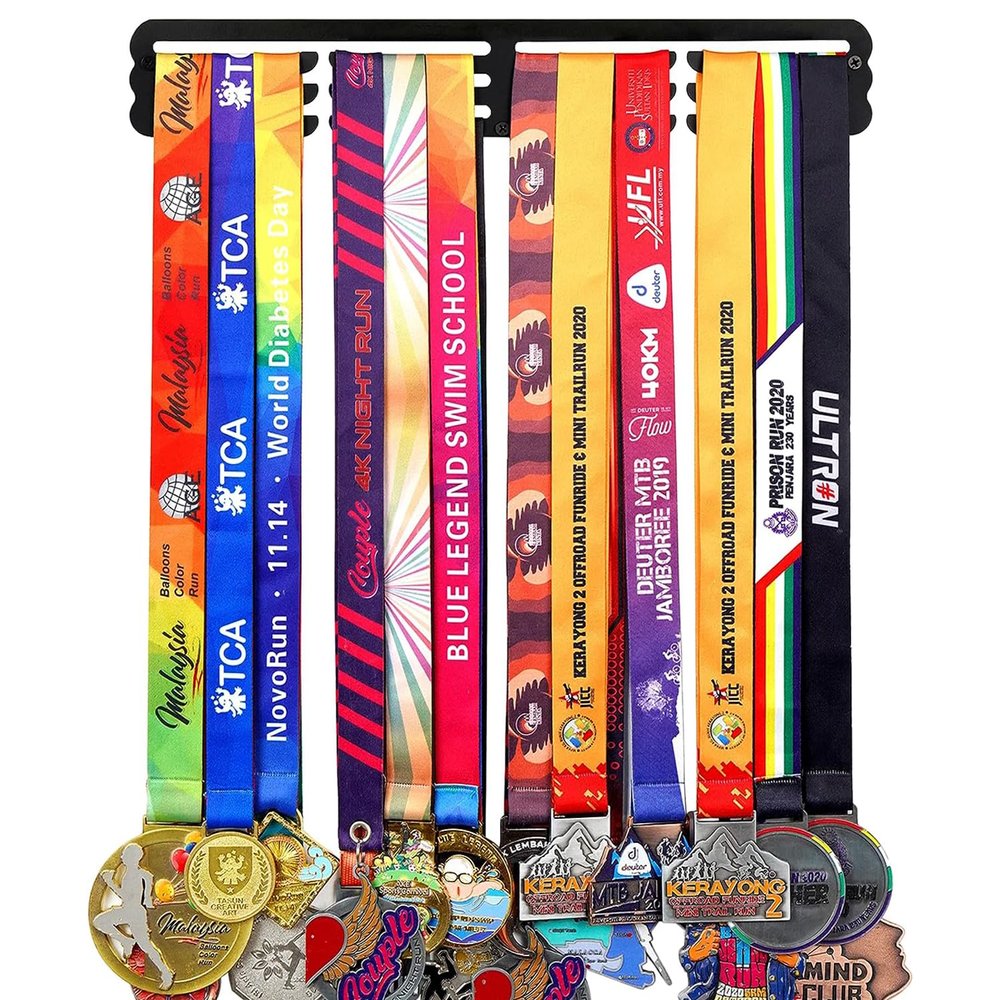 Goutoports Medal Hanger Display - Showcase and Protect Your Medals in Style Metal Resistant to Damage Breakage Bending - Equipped with Mounting Accessories Easy to Install