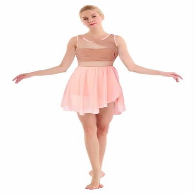 Sxiwei Womens Gymnastics Cutout Stretch Shapely Soft Leotard Asymmetric Xs Leotard Comfortable Orange Pink Small