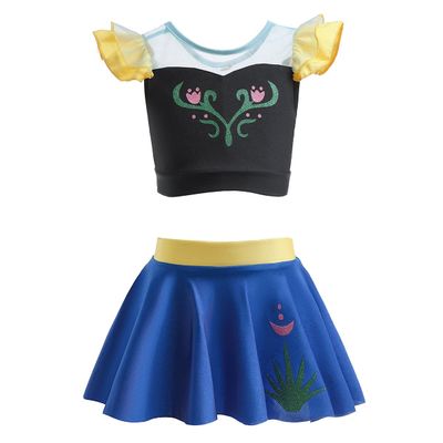 DYMCII Girls Anna Princess Swimwear Two-Piece Tankini Set Bathing Suits Outdoors Beach Surfing Water Park Summer Swimsuits 18-24M