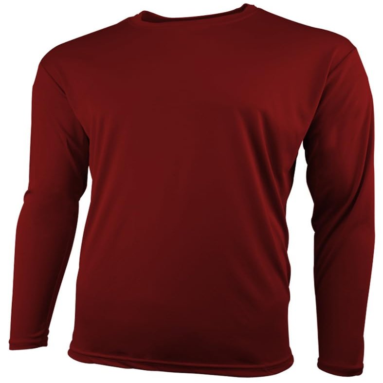 Epic Youth Cooling Performance Long Sleeve Crew T-Shirts (18- Colors Available) Red XL
