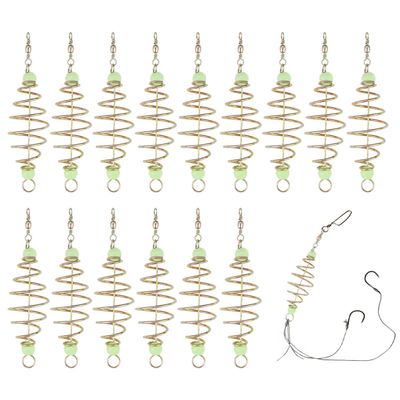 FERCAISH 15PCS Luminous Carp Fishing Feeder, Fishing Feeder Bait Cage - Catfish Bait Thrower Olive Shape Spring Fishing Feeder Bait Cage Holder Olive Shape Inline Method Fishing Tackle