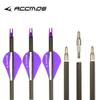 12pc ID 6.2mm .244" Custom Length 22-30 Inch Carbon Arrows Spine 350 400 500 600 Target Practice & Hunting Arrow Rotatable Nock for Recurve Bow Compound Bow Adult Youth Shooting Purple view 4