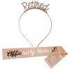 Officially Retired Retirement Party Set Rose Gold Retired Tiara Crown Headband and Pink Belt with Gold Lettering Retirement Party Supplies Retirement Gifts for Women view 1