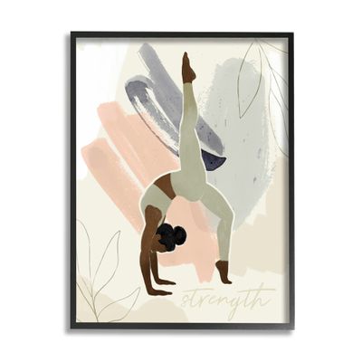 Stupell Industries Strength Abstract Leaf Simple Yoga Fitness Person,Design by Victoria Barnes