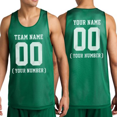 Personalize Your Own Team Basketball Jersey with Your Custom Name and Number Adult Sports Tee Kelly Green