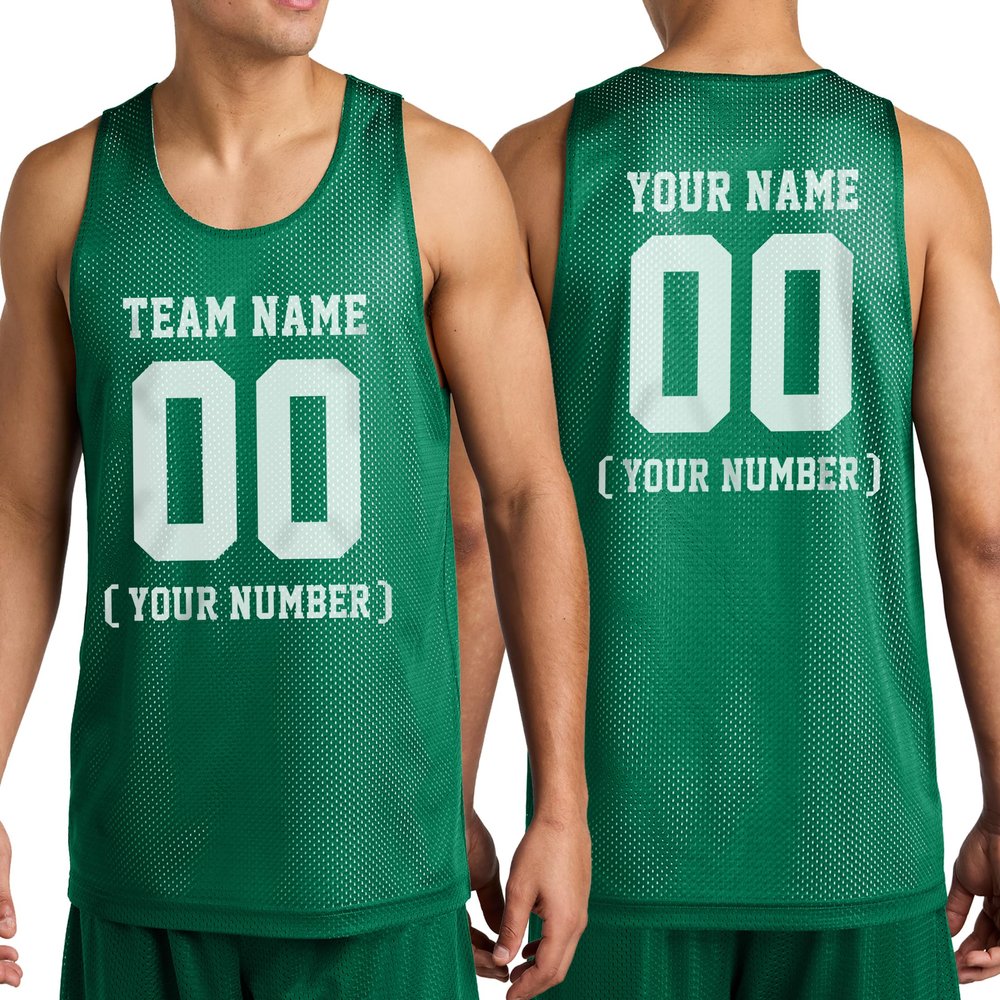 Personalize Your Own Team Basketball Jersey with Your Custom Name and Number Adult Sports Tee Kelly Green
