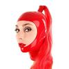 Yilen Latex Hood Mask Holiday Rubber Open Face with Ponytail Wig for Women Latex Mask (M, Black-no wigs) view 1