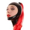 Yilen Latex Hood Mask Holiday Rubber Open Face with Ponytail Wig for Women Latex Mask (M, Black-no wigs) view 2