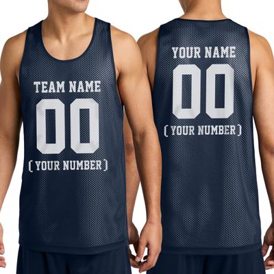 Personalize Your Own Team Basketball Jersey with Your Custom Name and Number Adult Sports Tee True Navy