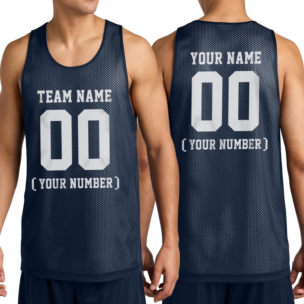 Personalize Your Own Team Basketball Jersey with Your Custom Name and Number Adult Sports Tee True Navy