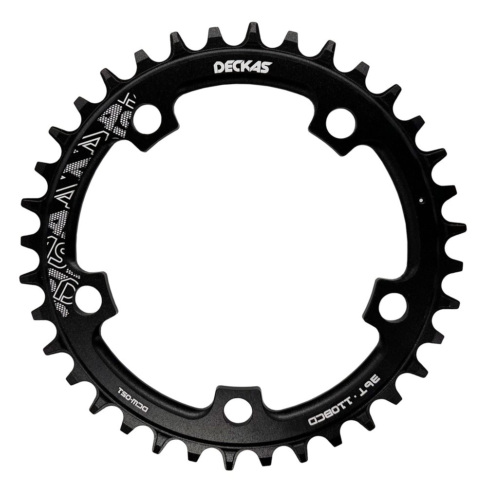 DECKAS Round Chainring 110BCD 36T 38T 40T 42T 44T 46T 48T 50T 52T Narrow Wide Chainring for 7 to 12 Speed Chains (Black 48T)