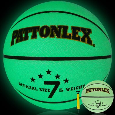PATTONLEX Glow in The Dark Basketball Glowing Leather Green Basketballs Indoor Outdoor Official Size 7-29.5 Size 6-28.5 for Men Women