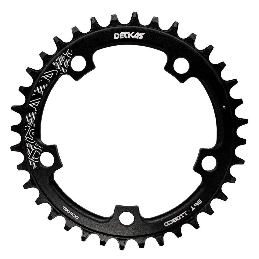 DECKAS Round Chainring 110BCD 36T 38T 40T 42T 44T 46T 48T 50T 52T Narrow Wide Chainring for 7 to 12 Speed Chains (Black 40T)