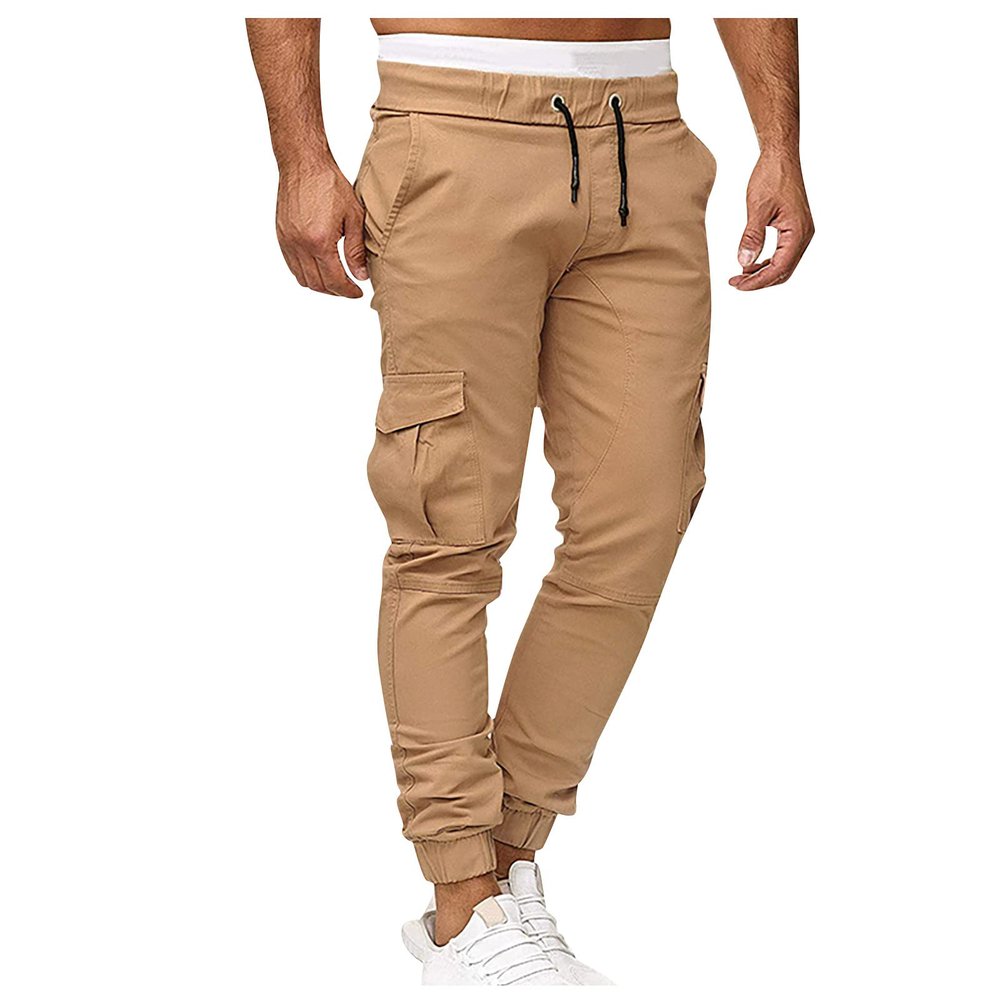 SERYU Mens Athletic Cargo Joggers Sweatpants Drawstring Gym Workout Trousers Slim Fit Long Pant