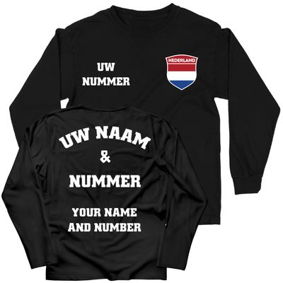 lepni.me Kids Netherlands Football Shirt Your Name Number Holland Flag Badge Personalised Jersey Custom Soccer World Cup 2022 (9-11 Years Black Multi Color)