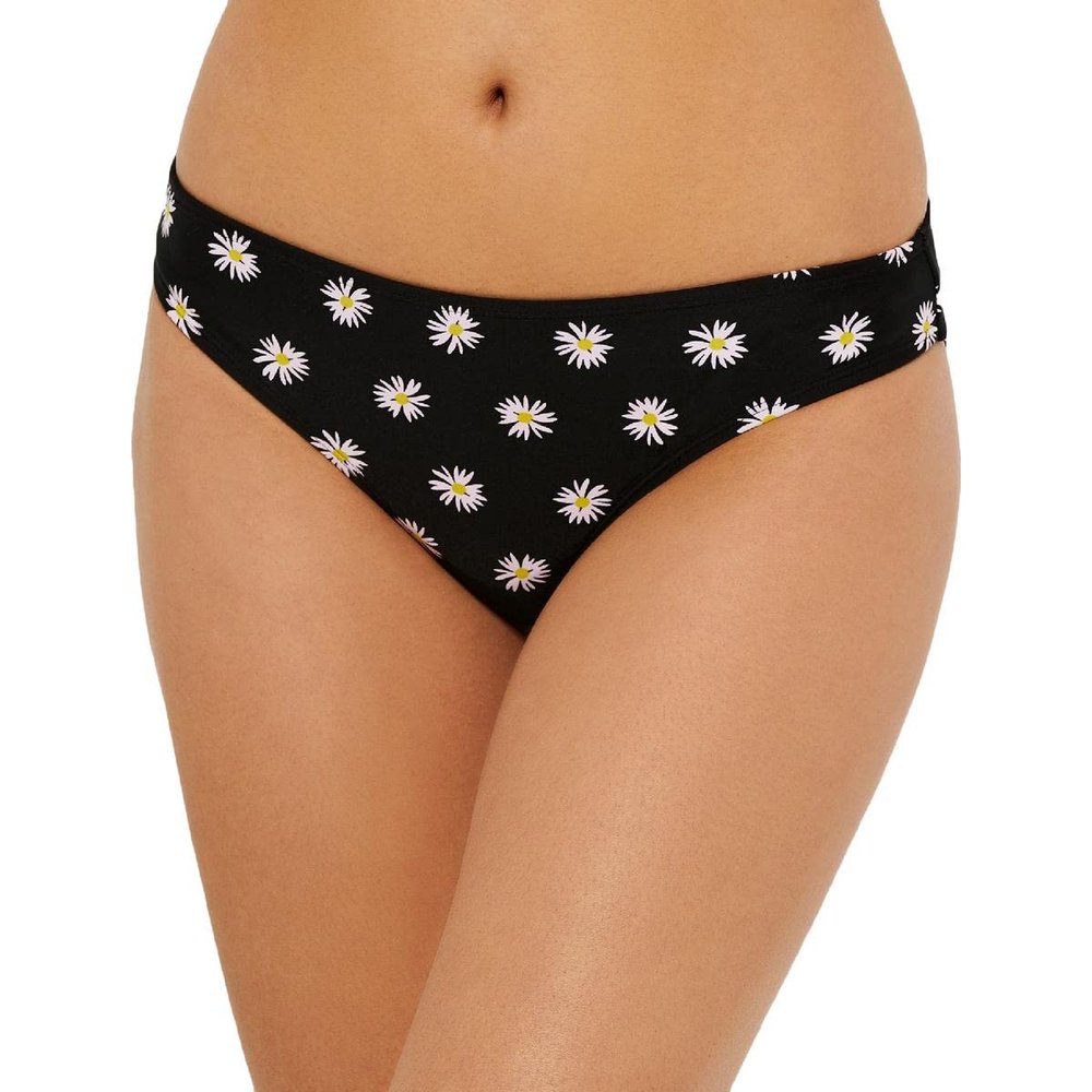 Hula Honey Womens Juniors Floral Hipster Swim Bottom Separates Black XS