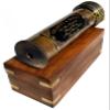 Vintage Gilbert Vintage Brass Kaleidoscope in Wooden Box & Marine Sailor Floating Dial Binnacle Compass view 3