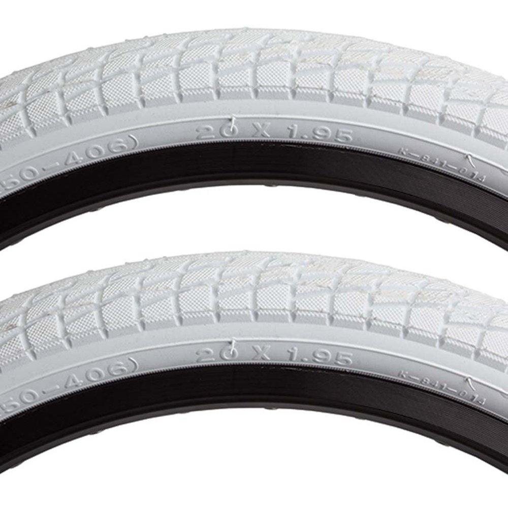 Sunlite Freestyle Kontact Park Street Road White Bike Tire Pair 20 x 1.95