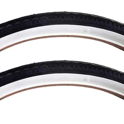 Sunlite Street Hybrid MTB City Dirt Road Black White Bike Tire Pair 26 x 1.75