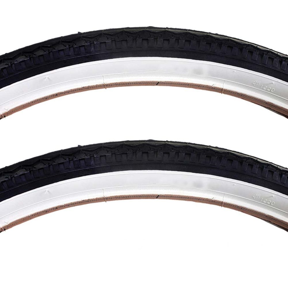 Sunlite Street Hybrid MTB City Dirt Road Black White Bike Tire Pair 26 x 1.75