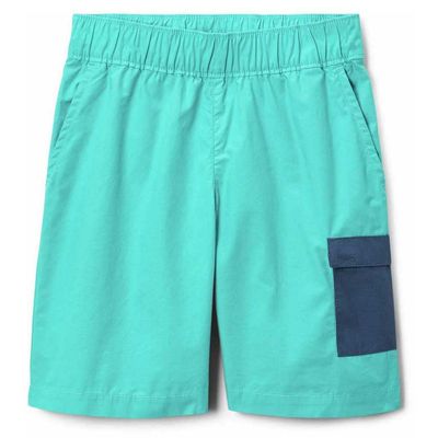 Columbia Youth Boys Washed Out Cargo Short, Bright Aqua/Dark Mountain, Large