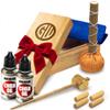 Sword Katana Knife Cleaning Kit - Maintenance Set with 2 Choji Oil - Large Microfiber - Japanese Wooden Stoarge Box - Uchiko Ball - Hammer - 4 Mekugi - Care for Samurai Katanas Swords - Storage Cases view 1