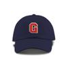 Monogram Letter or Number Baseball Cap - Toddler, Youth Kids, and Adult Adjustable Hat - Navy Hat with White and Red Thread (2-5 Toddler Size, G) view 1