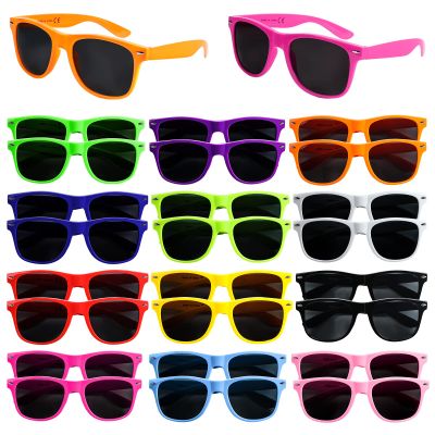 24 Pack 12 Color Neon Sunglasses Party Favors,80s Retro Style Perfect Colorful Novelty Sun glasses Set for Birthday Party Supplies,Beach,Pool Party Favors,Party Toys,Goody Bag Favors for Kids Adults