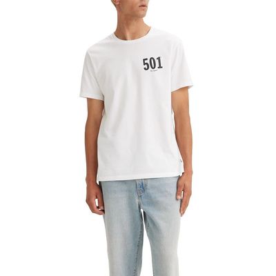 Levi's Men's Tee, (New) 501 Back White Graphic, Small