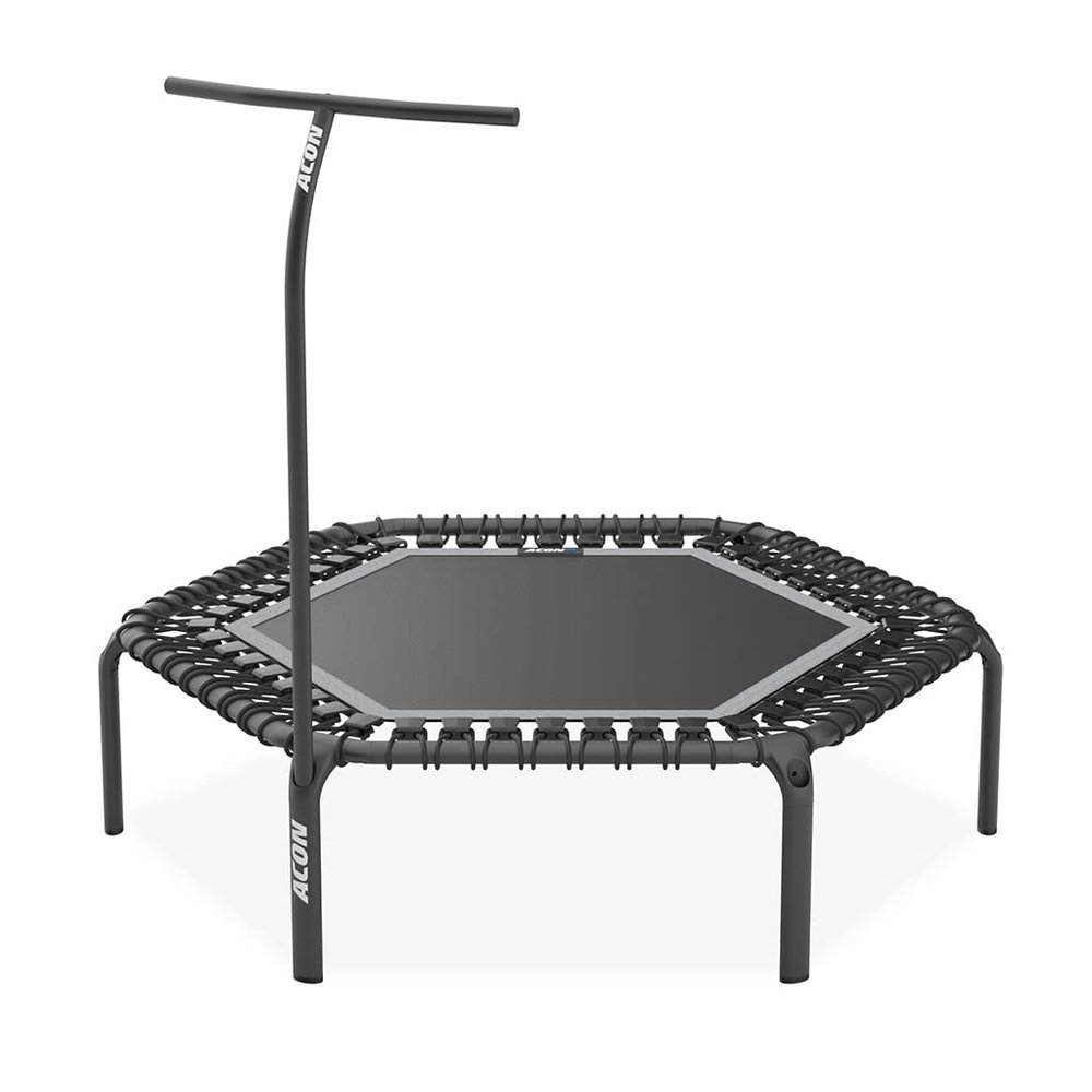 Acon FIT 55in Fitness Trampoline Hexagon with Handlebar, Black
