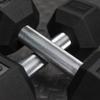 NEXO Straight Handle Dumbbells Full Knurled Commercial Grade Rubber Hex Dumb Bell Weight (25 Pounds, Single) view 3