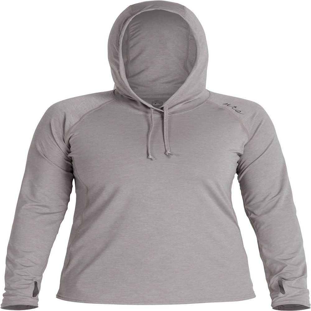NRS Women's Silkweight Hoodie-Sharkskin-L