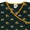 Fabrique Innovations NFL Women's Team Logo Wrap Scrub Top (Green Bay Packers Printed Left, X-Small) view 2