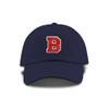 Monogram Letter or Number Baseball Cap - Toddler, Youth Kids, and Adult Adjustable Hat - Navy Hat with White and Red Thread (6-9 Youth Size, B) view 1