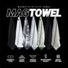 Blue Tees 4 in 1 Magnetic Golf Towel - Standard & Caddy Sizes - Silicone Brush - Groove Cleaner - Magnetic Golf Towels for Golf Bags - Strong Hold to Golf Carts or Clubs - Black - Standard 18"x18" view 2