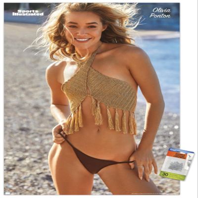 Trends International Sports Illustrated: Swimsuit Edition - Olivia Ponton 22 Wall Poster, 22.37" x 34.00", Premium Poster & Push Pin Bundle