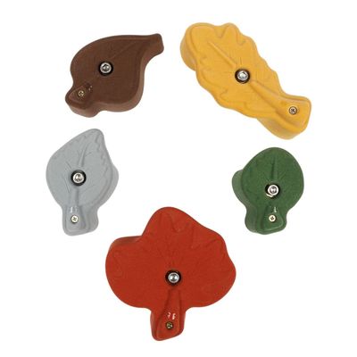 Atomik Climbing Holds Set of 5 Leaves in Assorted Earth Tones