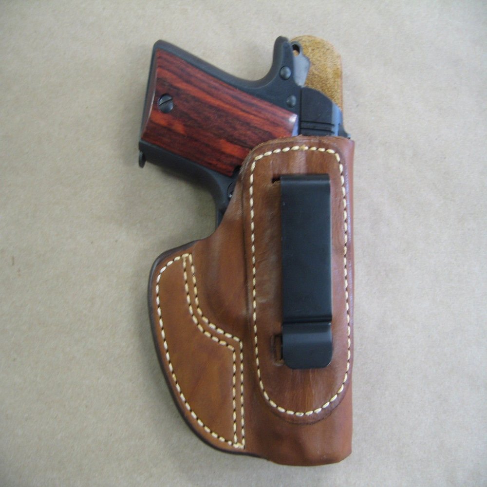 Azula Gun Holsters Azula IWB Leather in The Waistband Concealed Carry Holster for Remington RM380 .380 Pistol CCW TAN RH