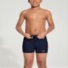 LEAO Youth Boys' Swim Jammers Solid Swimsuit Square Leg Swimming Shorts UPF 50+ Sun Pretection Quick Dry Navy S view 3