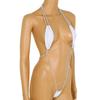 Vxuxlje Women Sexy Micro Bikini Tie Up String Triangle Backless Swimwear One Piece Swimsuits White One Size view 3