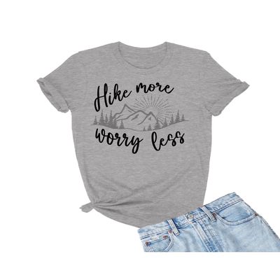 3X-Large Oxford Mens Hike More Worry Less Camping Hiking Outdoors Gift T-Shirt