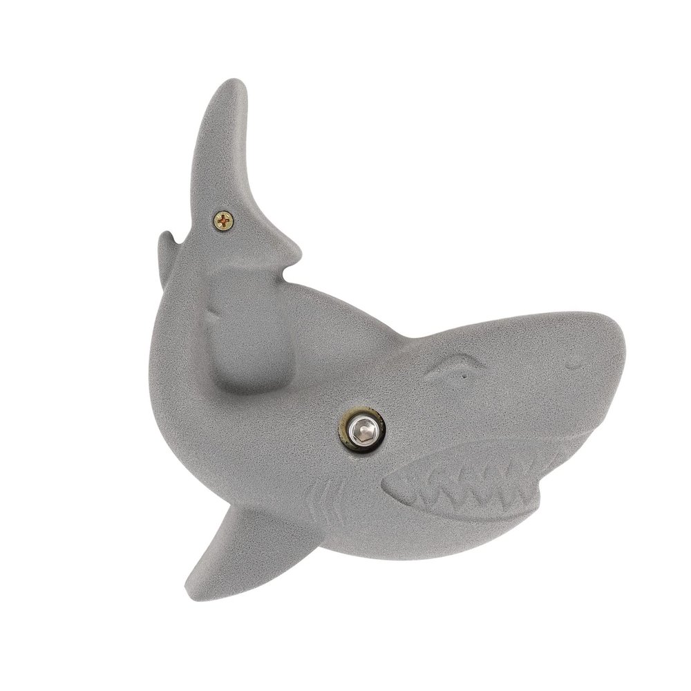 Atomik Climbing Holds XL Bolt-On Shark in Earth Tone Gray