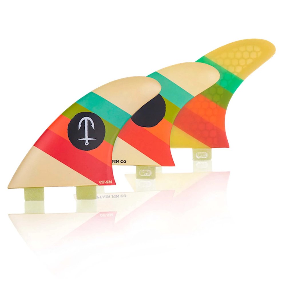 Captain Fin CF Series Twin Tab Thruster Fin Set - Cream - L