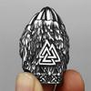 Mens Viking Wolf Paw Necklace Vintage Handcrafted Engraved Valknut Symbol Pendant,Gothic Pagan Amulet Norse Viking Jewelry Gifts,Viking Necklace,20" view 3