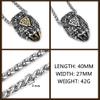 Mens Viking Wolf Paw Necklace Vintage Handcrafted Engraved Valknut Symbol Pendant,Gothic Pagan Amulet Norse Viking Jewelry Gifts,Viking Necklace,20" view 4