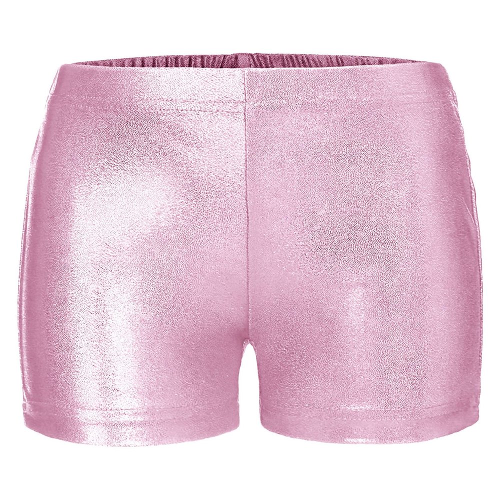 Jhaoyu Girls Ballet Dance Shorts Metallic Glitter Gymnastics Yoga Sports Athletic Shorts Running Workout Bottoms Swim Trunks Pink 5-6 Years