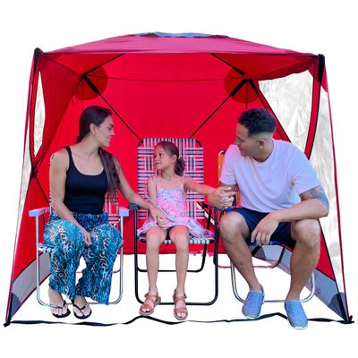 CoverU Sports Tent Pod Sun Protection Pop Up 2 Person Hot Climate Canopy Shelter Patent Pending - RED